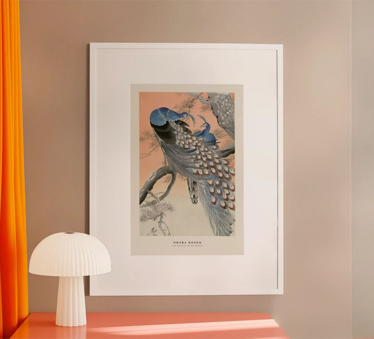 Koson - Two Peacocks on Tree Branch poster by Vintage by JUNIQE