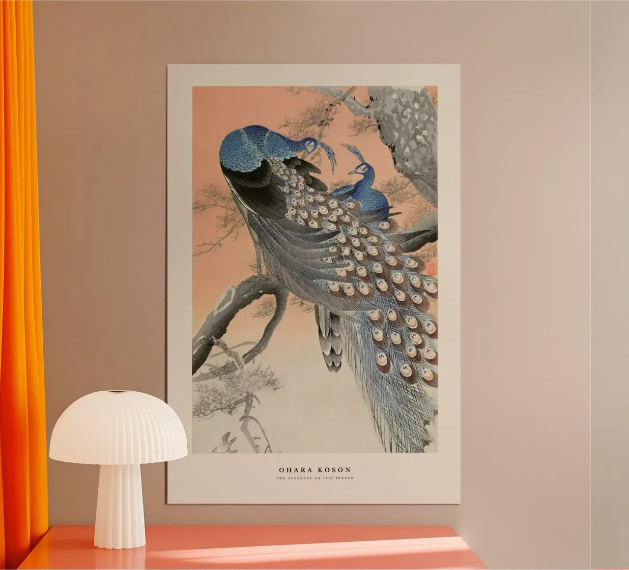 Koson - Two Peacocks on Tree Branch carta hahnemühle da Vintage by JUNIQE