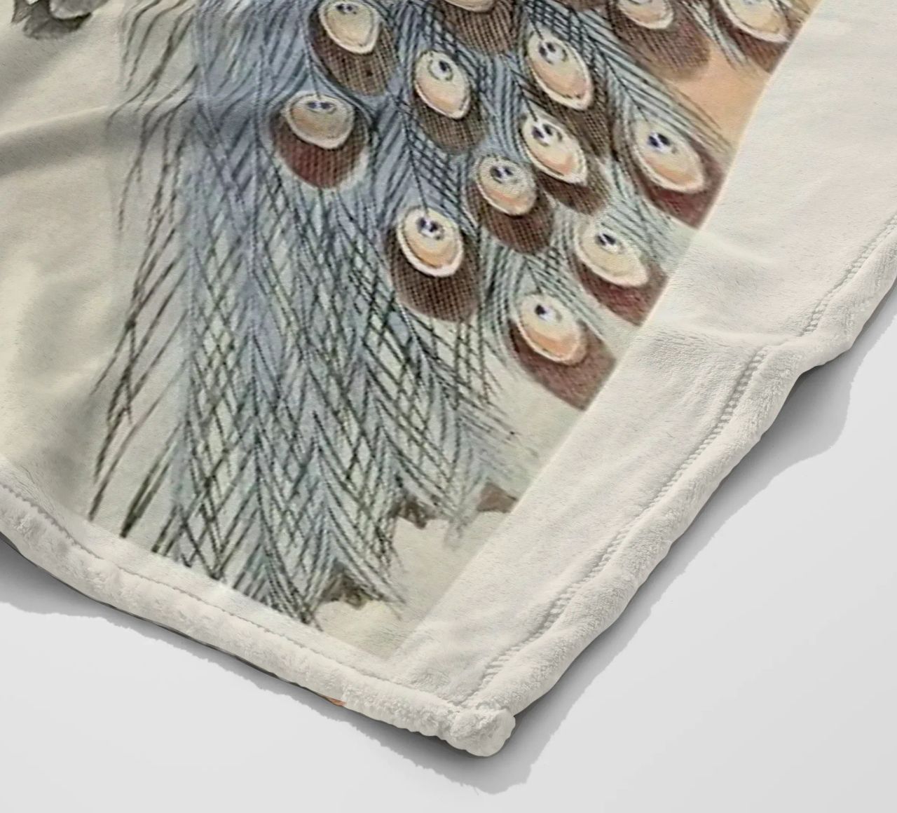 Koson - Two Peacocks on Tree Branch fleece blanket by Vintage by JUNIQE