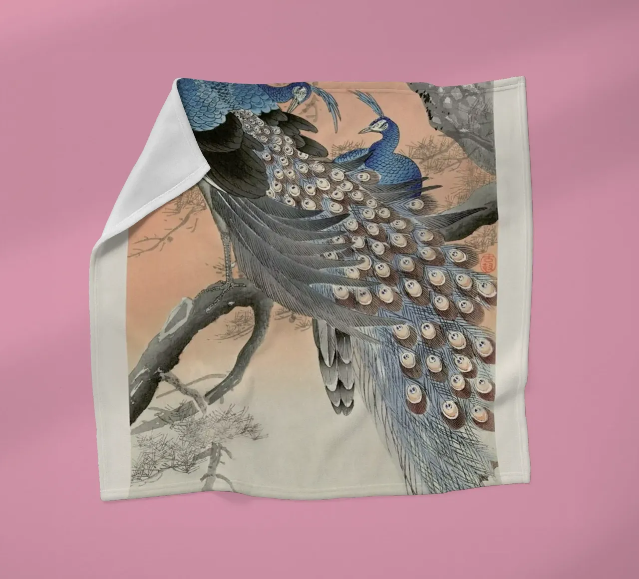 Koson - Two Peacocks on Tree Branch coperta in pile da Vintage by JUNIQE