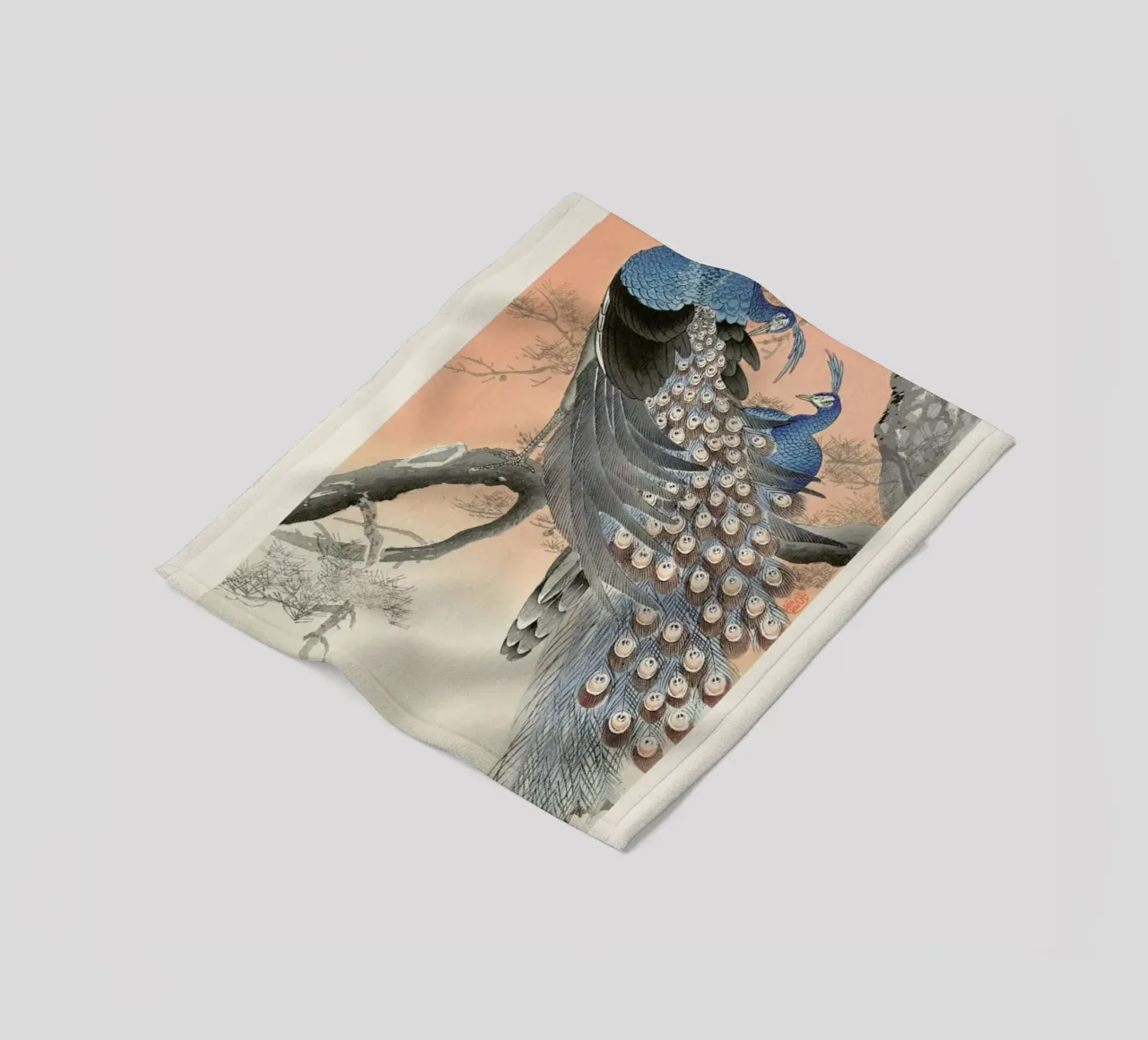 Koson - Two Peacocks on Tree Branch coperta in pile da Vintage by JUNIQE