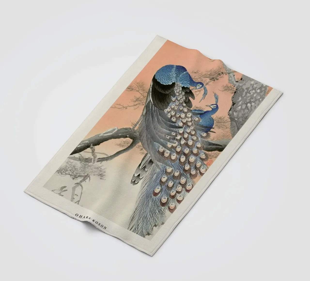 Koson - Two Peacocks on Tree Branch coperta in pile da Vintage by JUNIQE