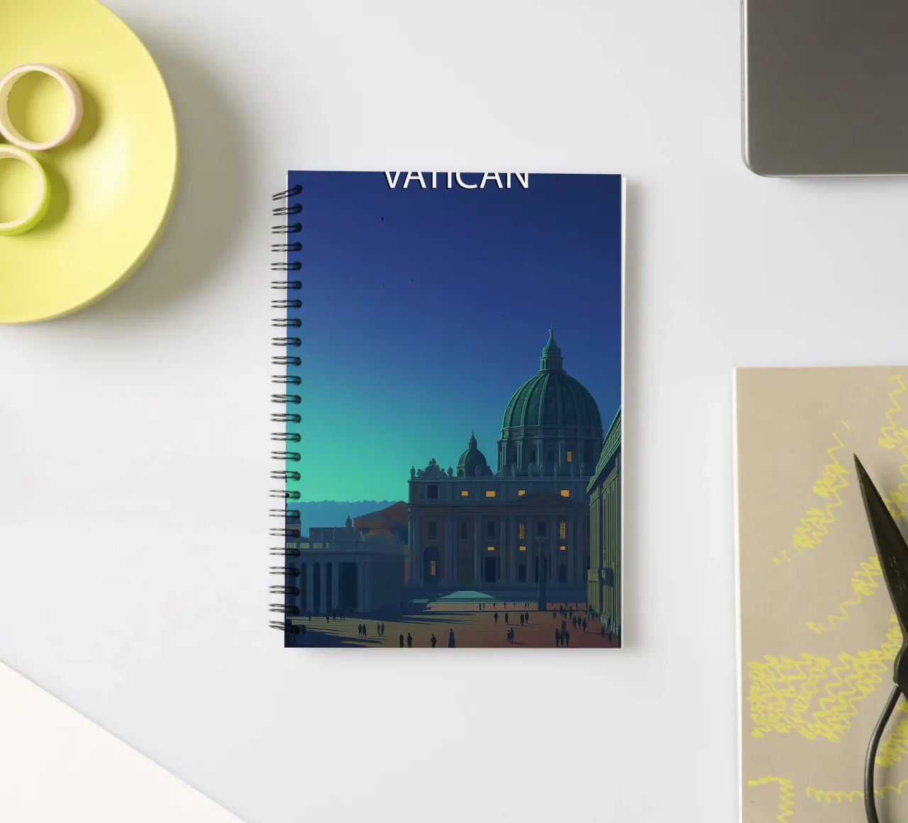 pittura vettoriale dello skyline vaticano diario ad anelli da adzkiya