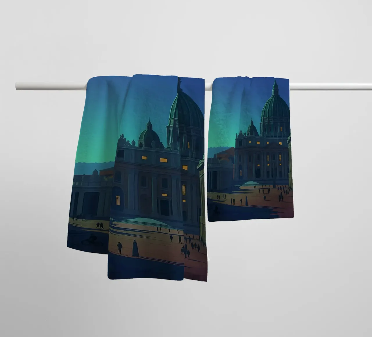 pittura vettoriale dello skyline vaticano asciugamano da bagno da adzkiya