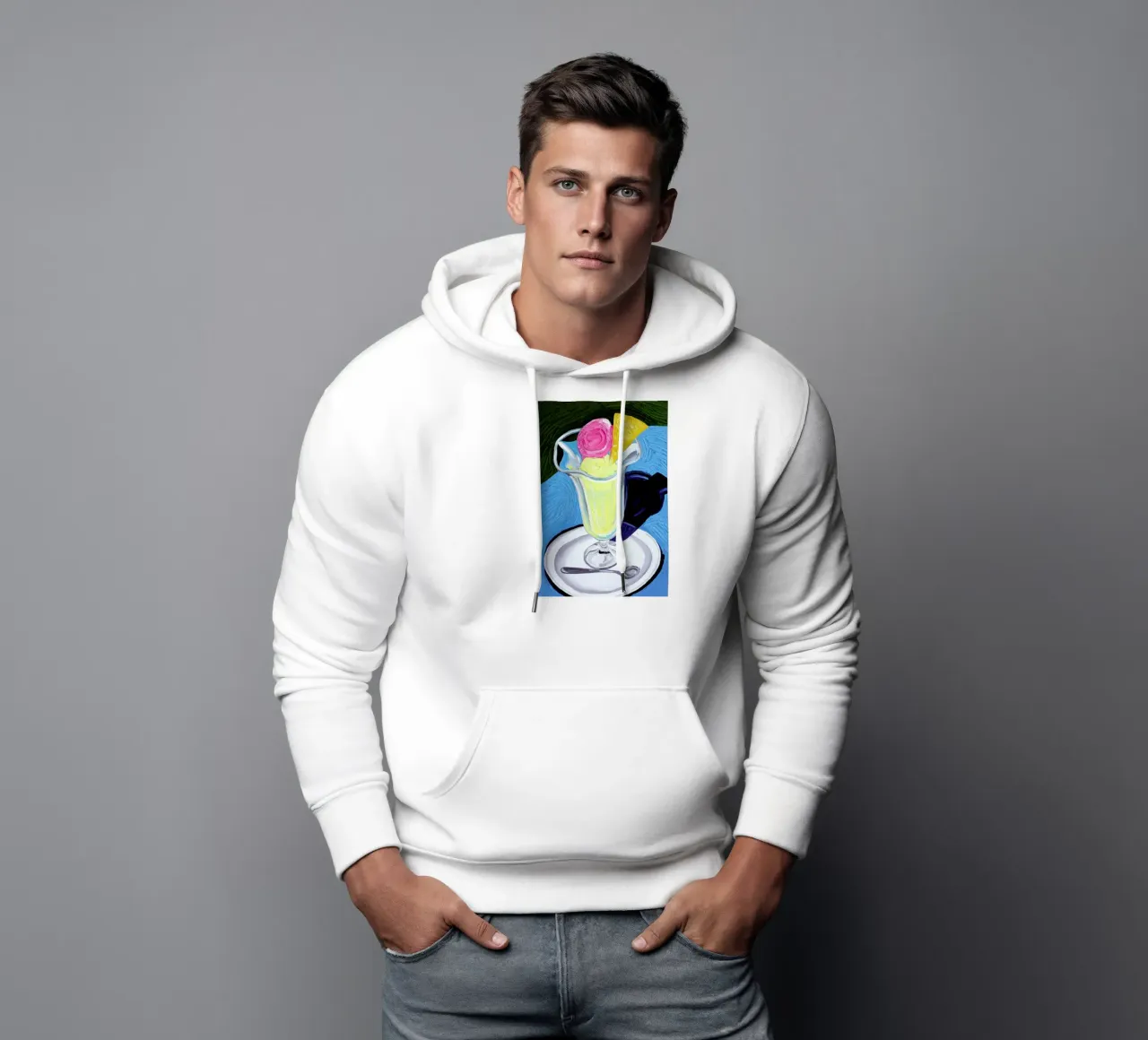 Raspberry And Vanilla Ice Cream In A Glass Hoodie von Alice Straker