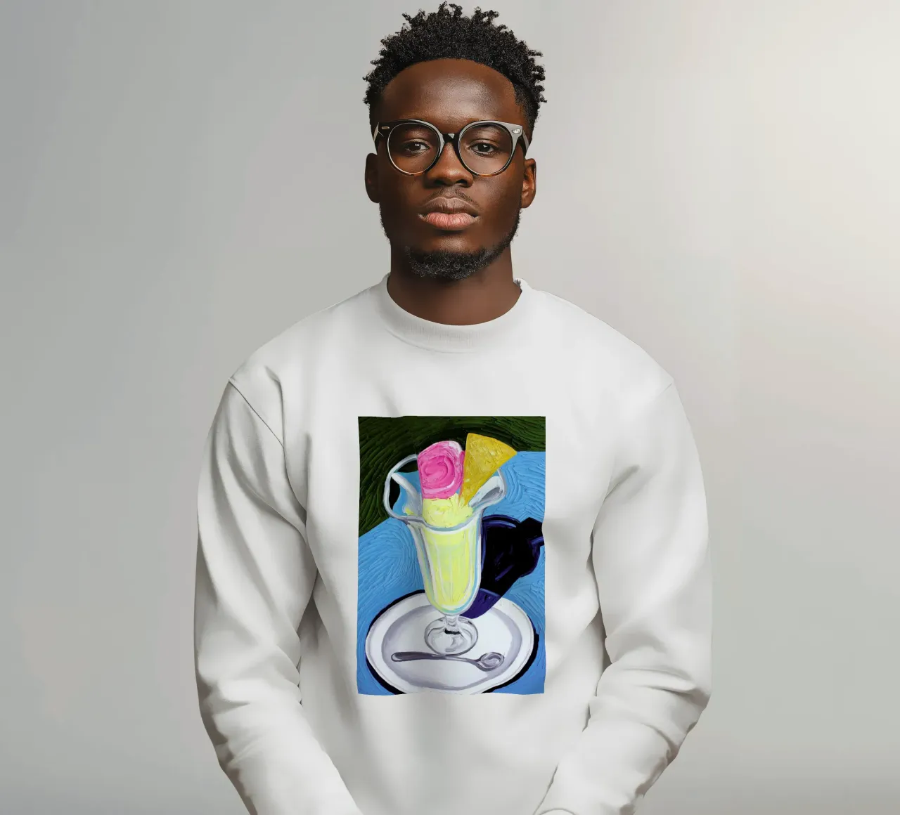 Raspberry And Vanilla Ice Cream In A Glass felpa da Alice Straker