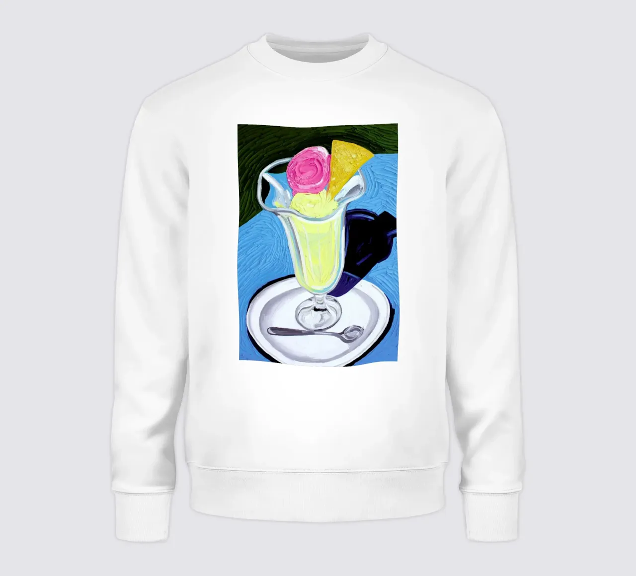 Raspberry And Vanilla Ice Cream In A Glass Sweatshirt von Alice Straker
