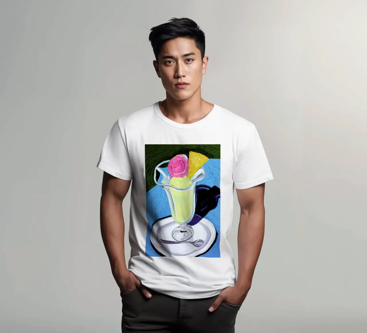 Raspberry And Vanilla Ice Cream In A Glass t-shirt da Alice Straker