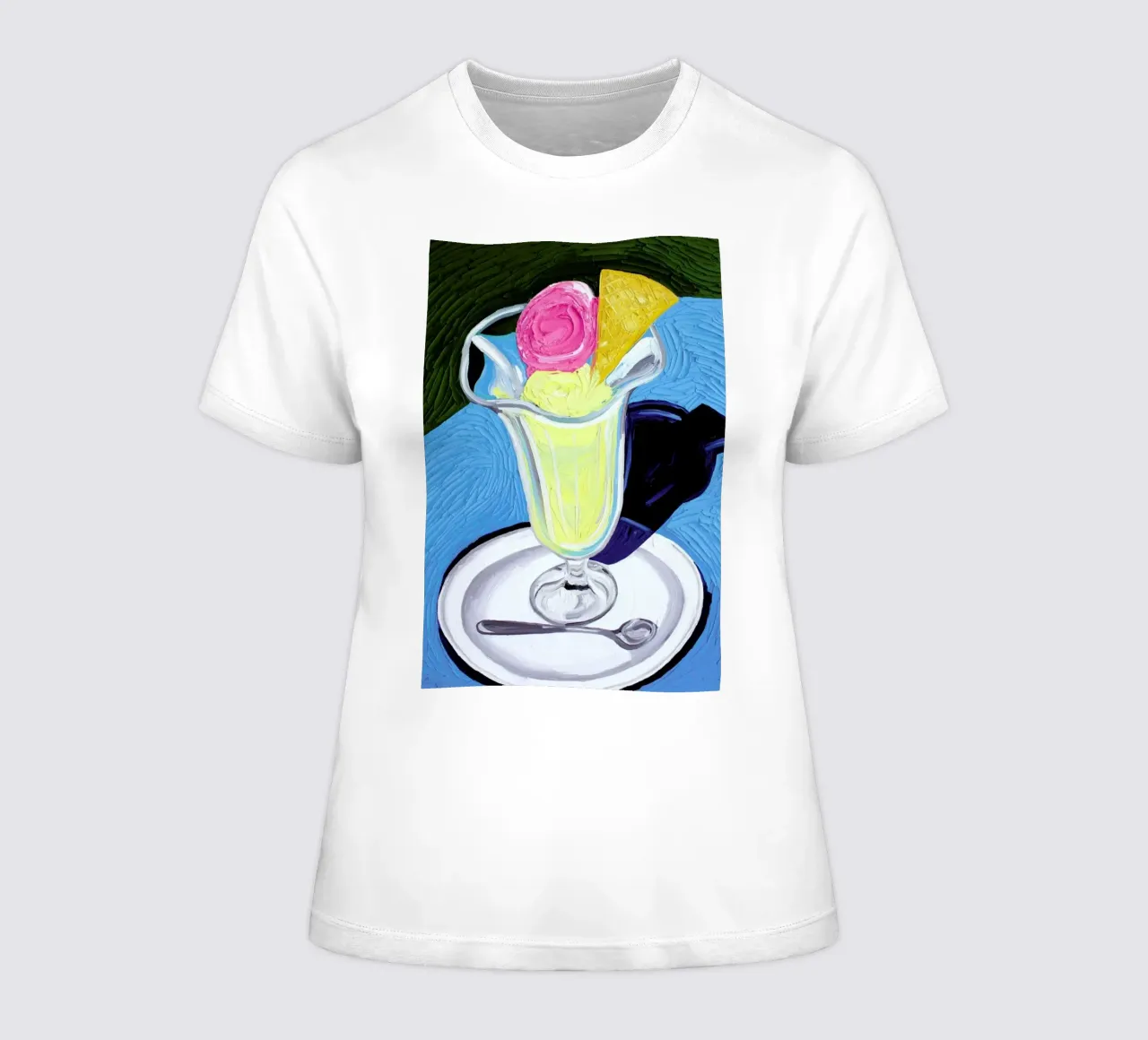 Raspberry And Vanilla Ice Cream In A Glass t-shirt da donna da Alice Straker
