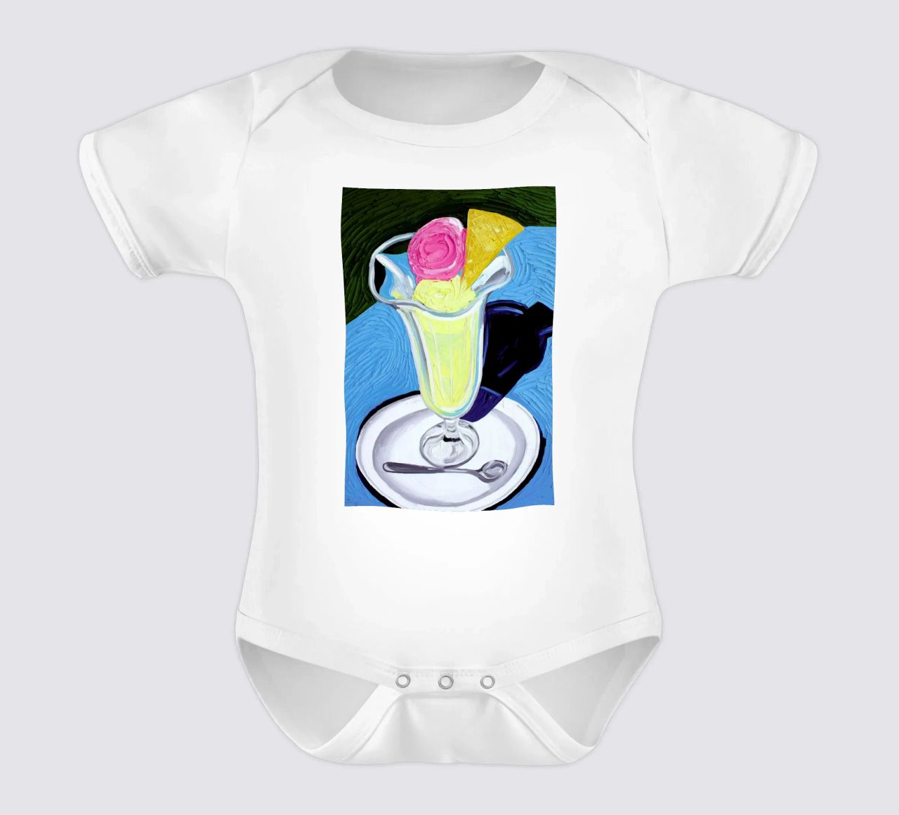 Raspberry And Vanilla Ice Cream In A Glass body neonato maniche corte da Alice Straker