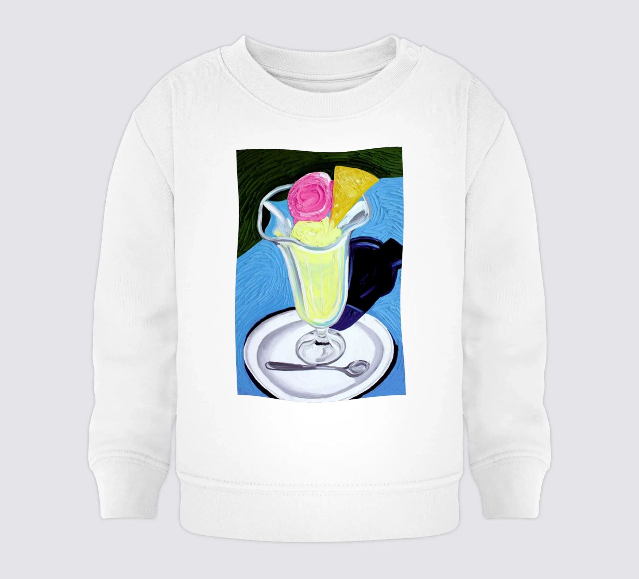 Raspberry And Vanilla Ice Cream In A Glass felpa neonato da Alice Straker