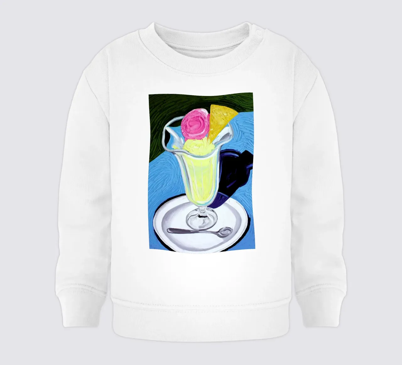 Raspberry And Vanilla Ice Cream In A Glass Baby Sweatshirt von Alice Straker