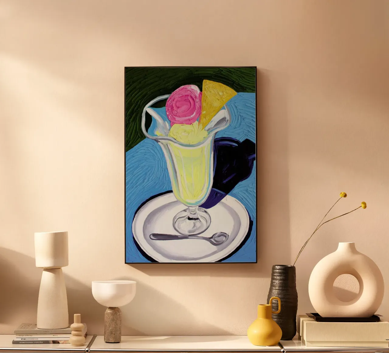 Raspberry And Vanilla Ice Cream In A Glass alluminio dibond da Alice Straker