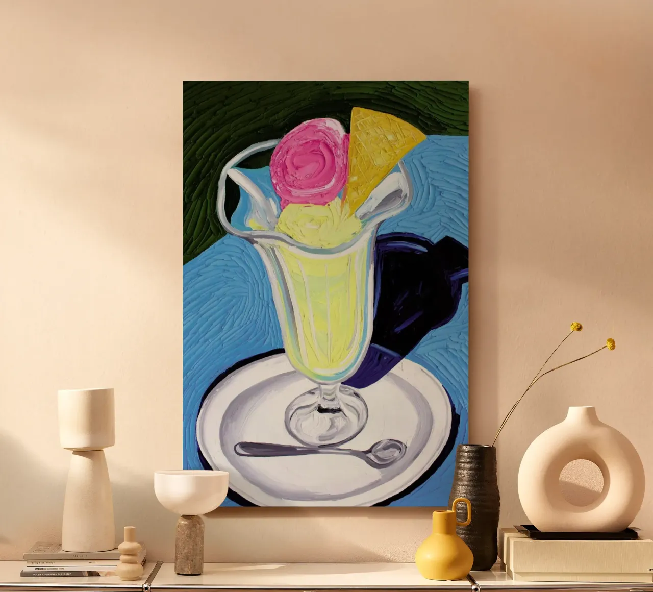 Raspberry And Vanilla Ice Cream In A Glass alluminio dibond da Alice Straker