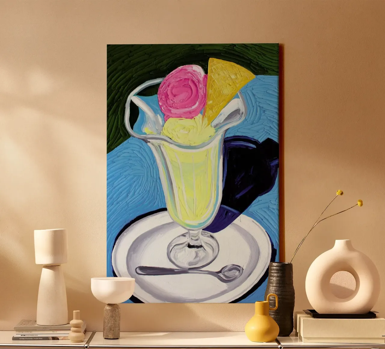 Raspberry And Vanilla Ice Cream In A Glass tela da Alice Straker