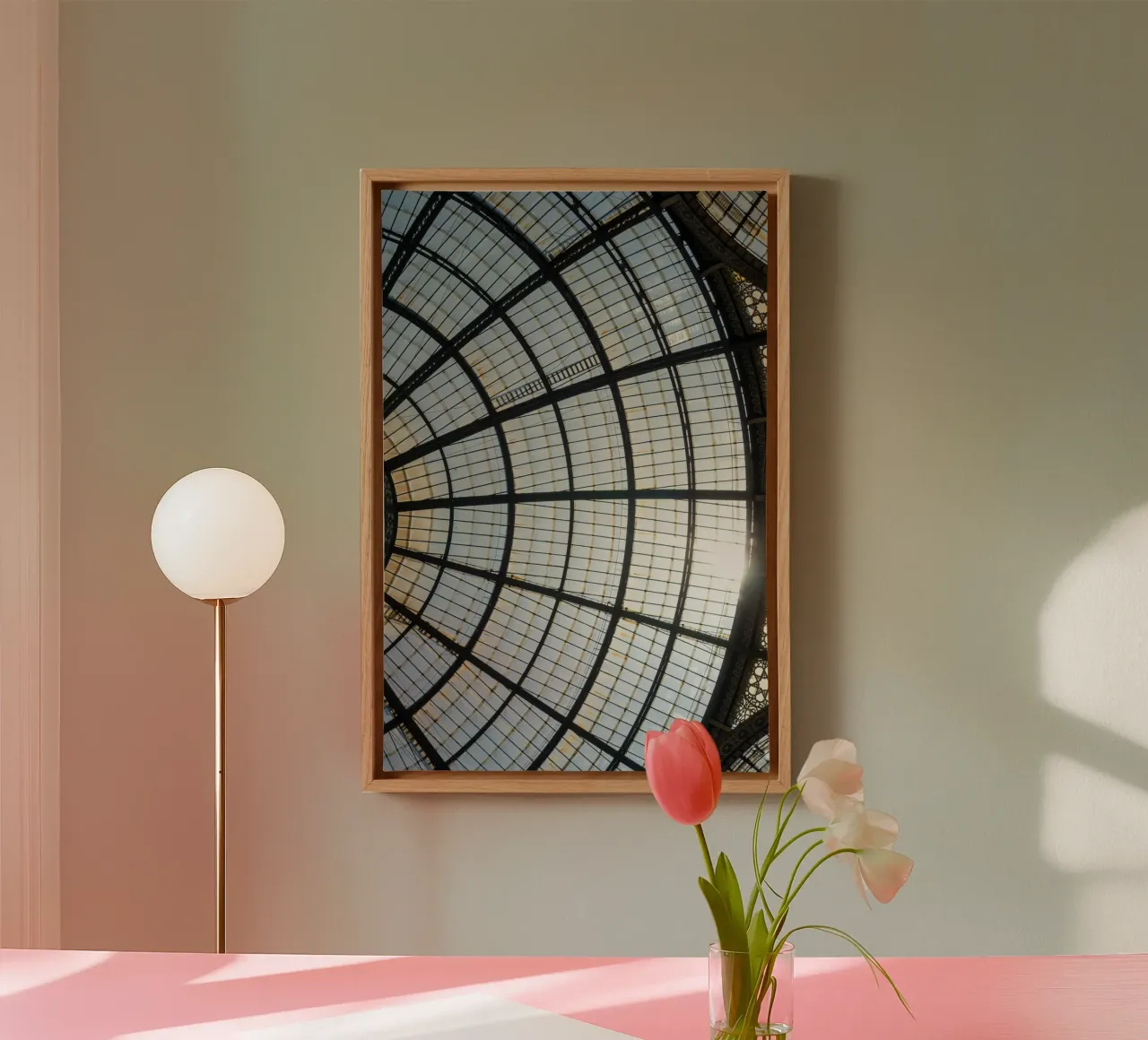 Glass Dome Geometry canvas with Floater frame by lieblu