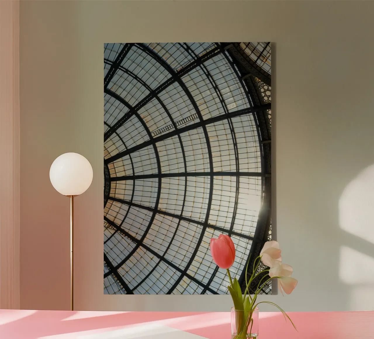 Glass Dome Geometry canvas with Floater frame by lieblu