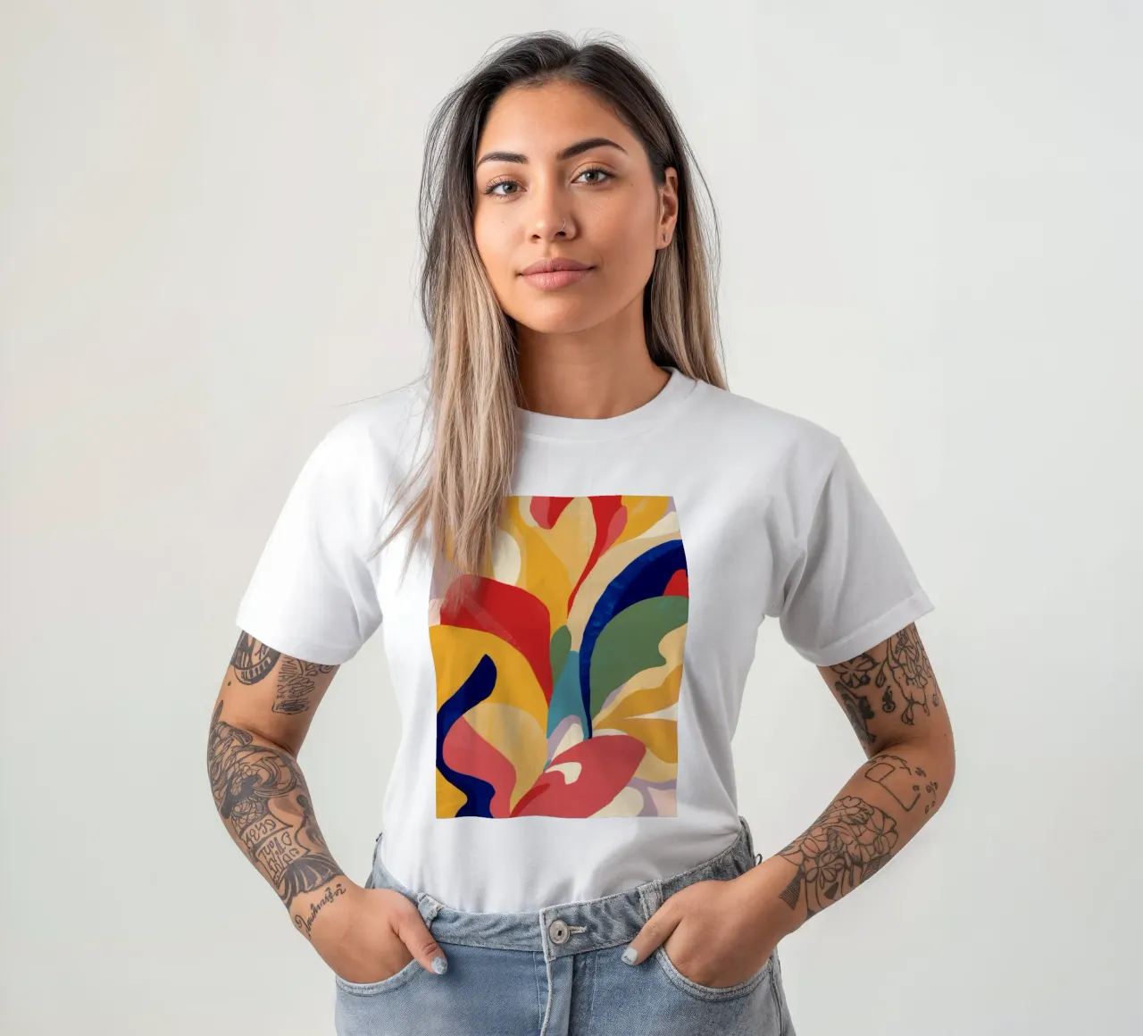 Abstract Flora Fire t-shirt by Lumie Layers