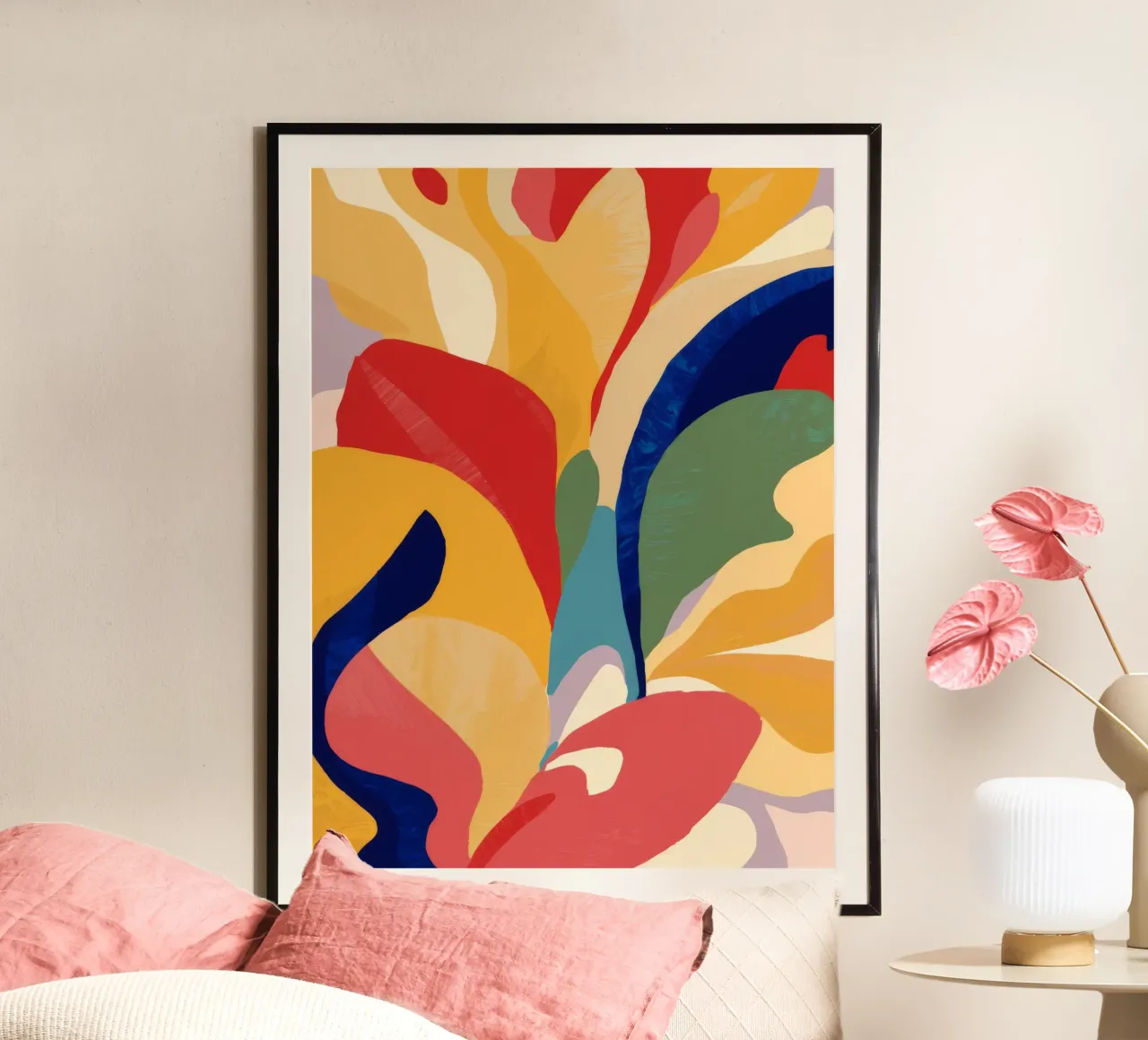 Abstract Flora Fire poster by Lumie Layers