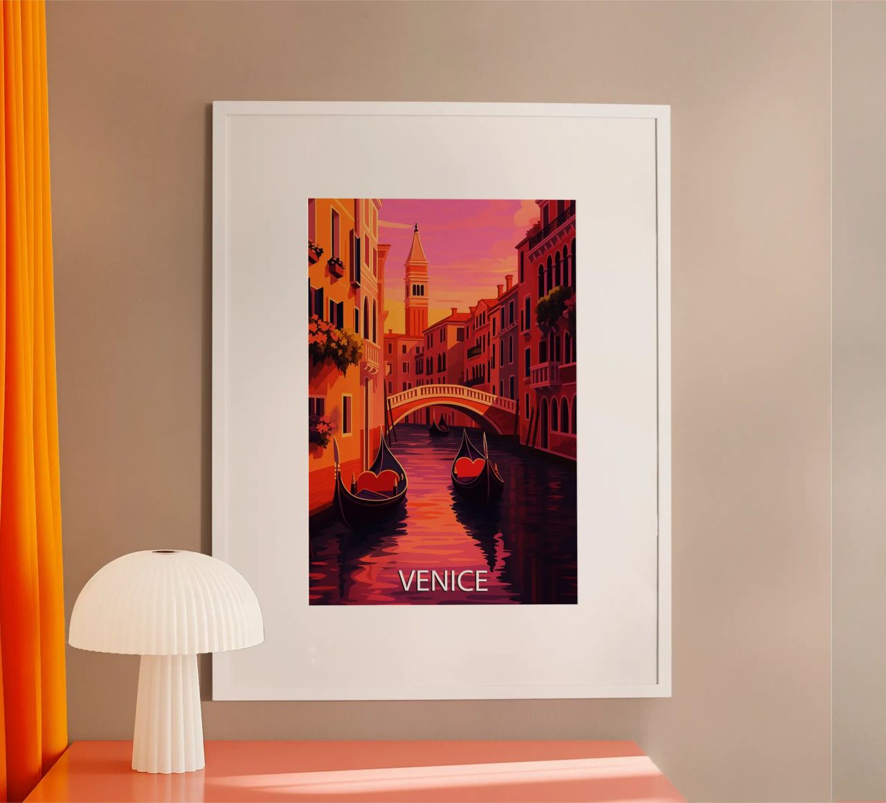 venedig skyline vektor malerei Poster von adzkiya