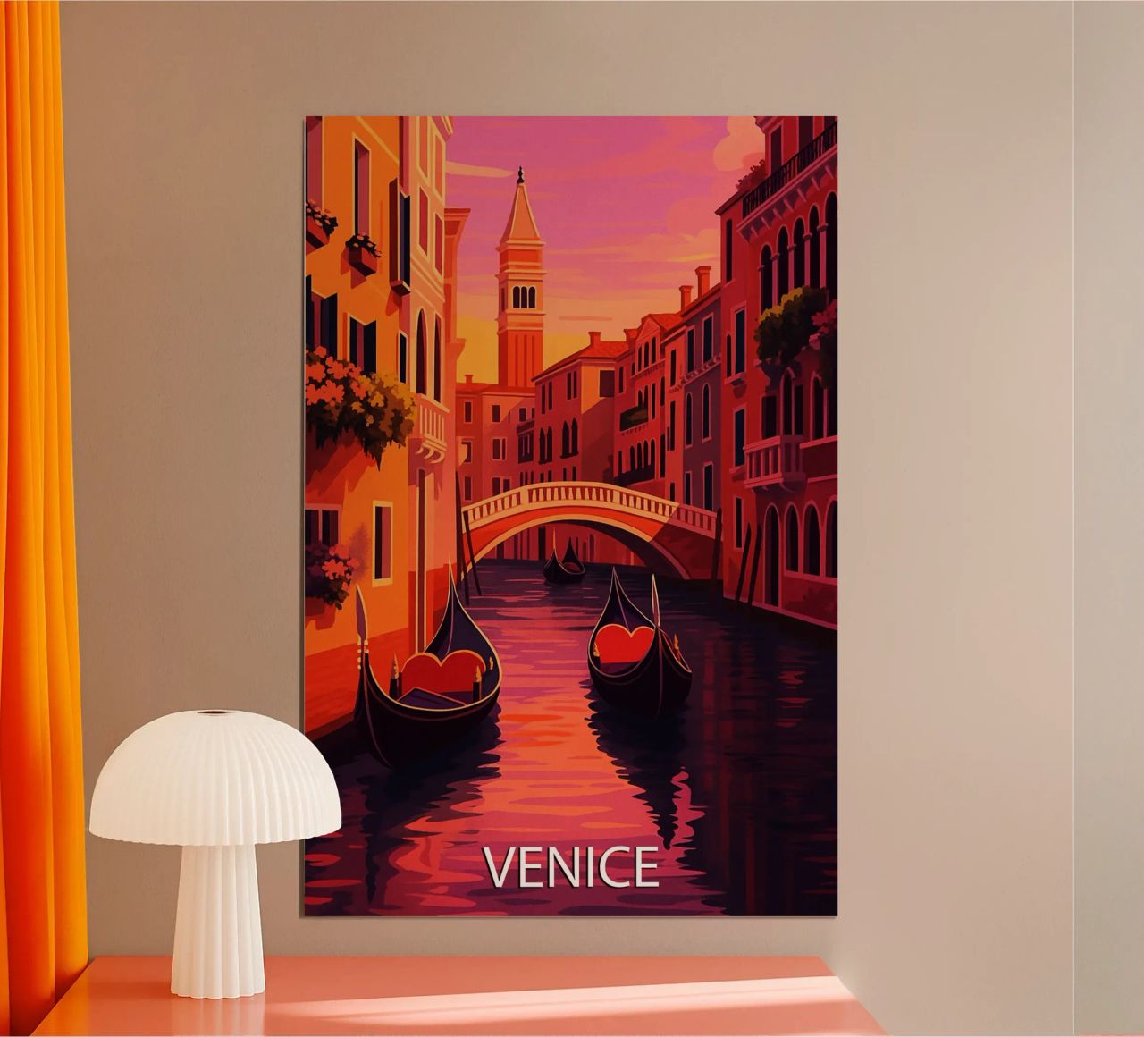 venedig skyline vektor malerei Poster von adzkiya