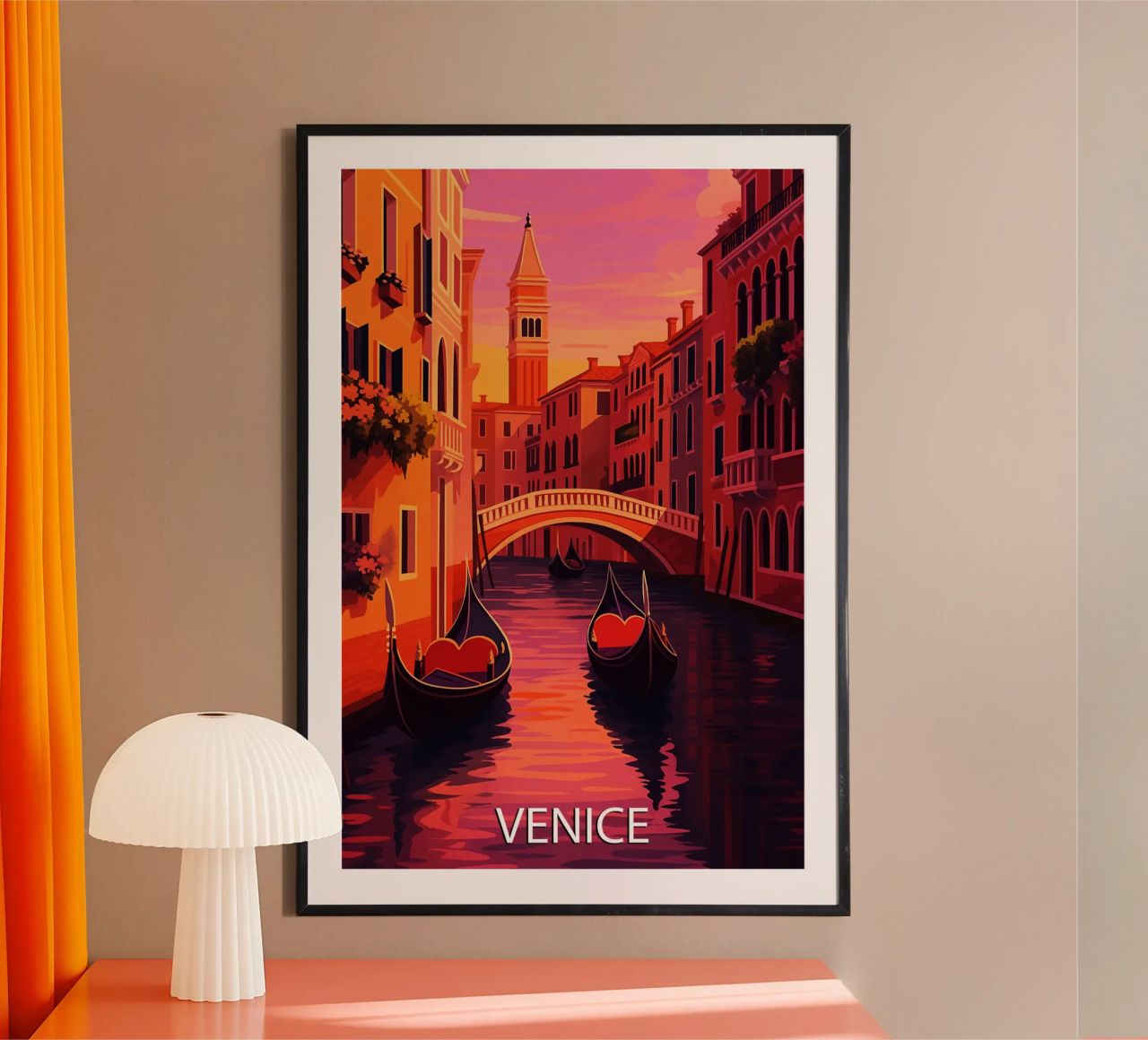 venedig skyline vektor malerei Poster von adzkiya