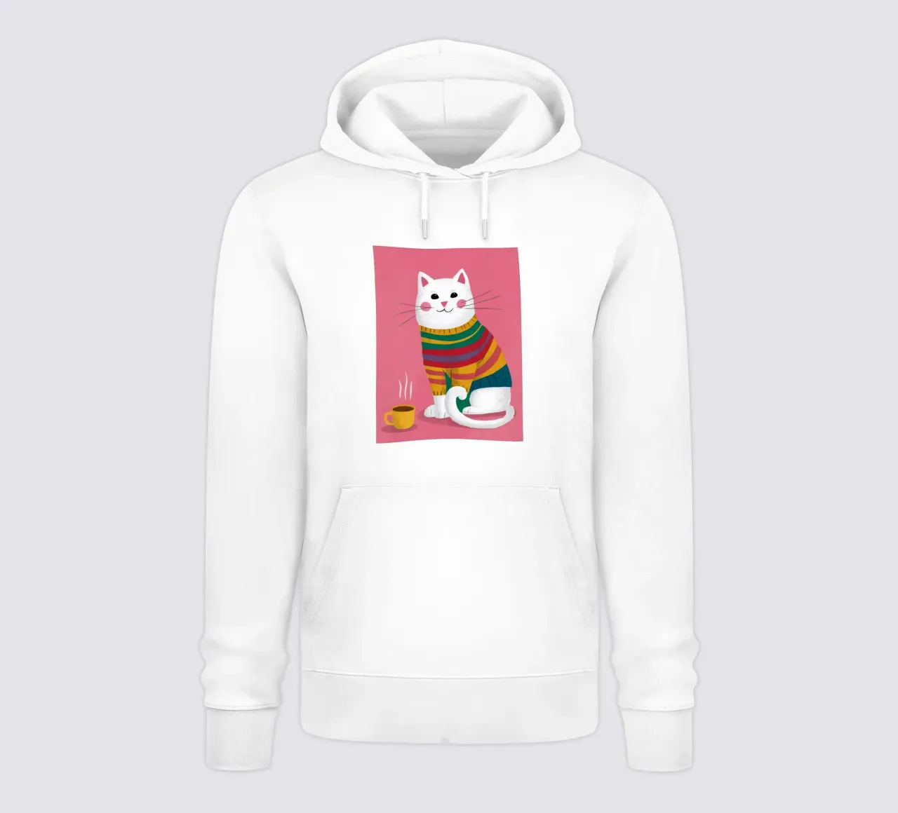 Gatto con maglione arcobaleno felpa con cappuccio da Lumie Layers