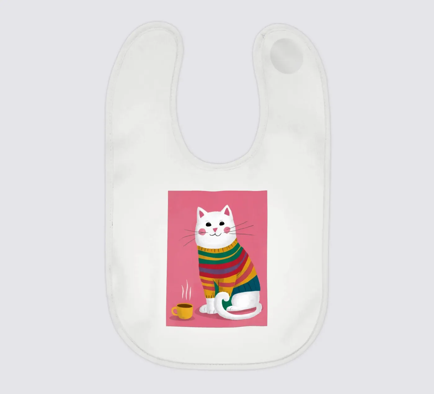 Rainbow Sweater Cat Babylätzchen von Lumie Layers