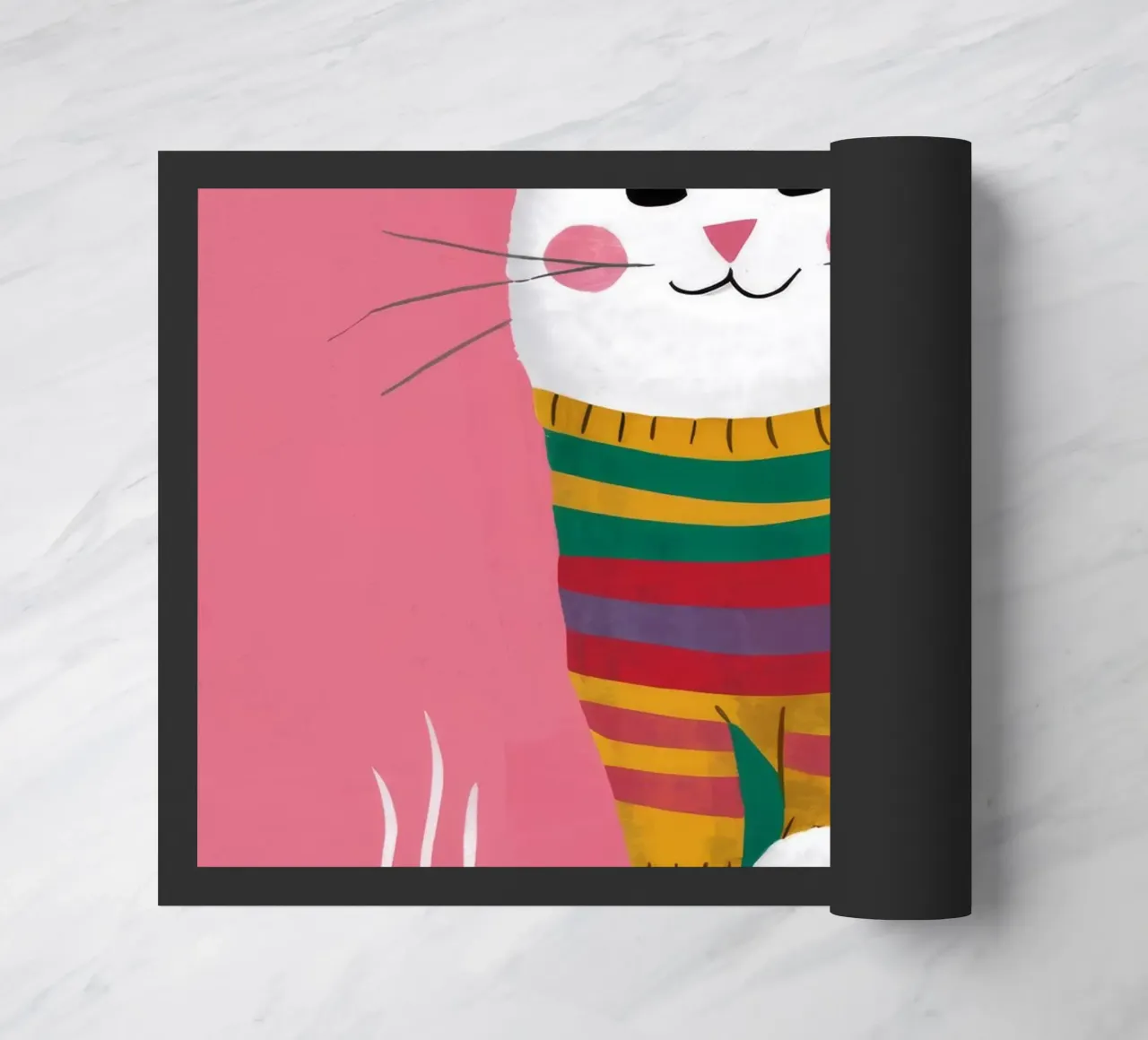 Gatto con maglione arcobaleno zerbino da Lumie Layers