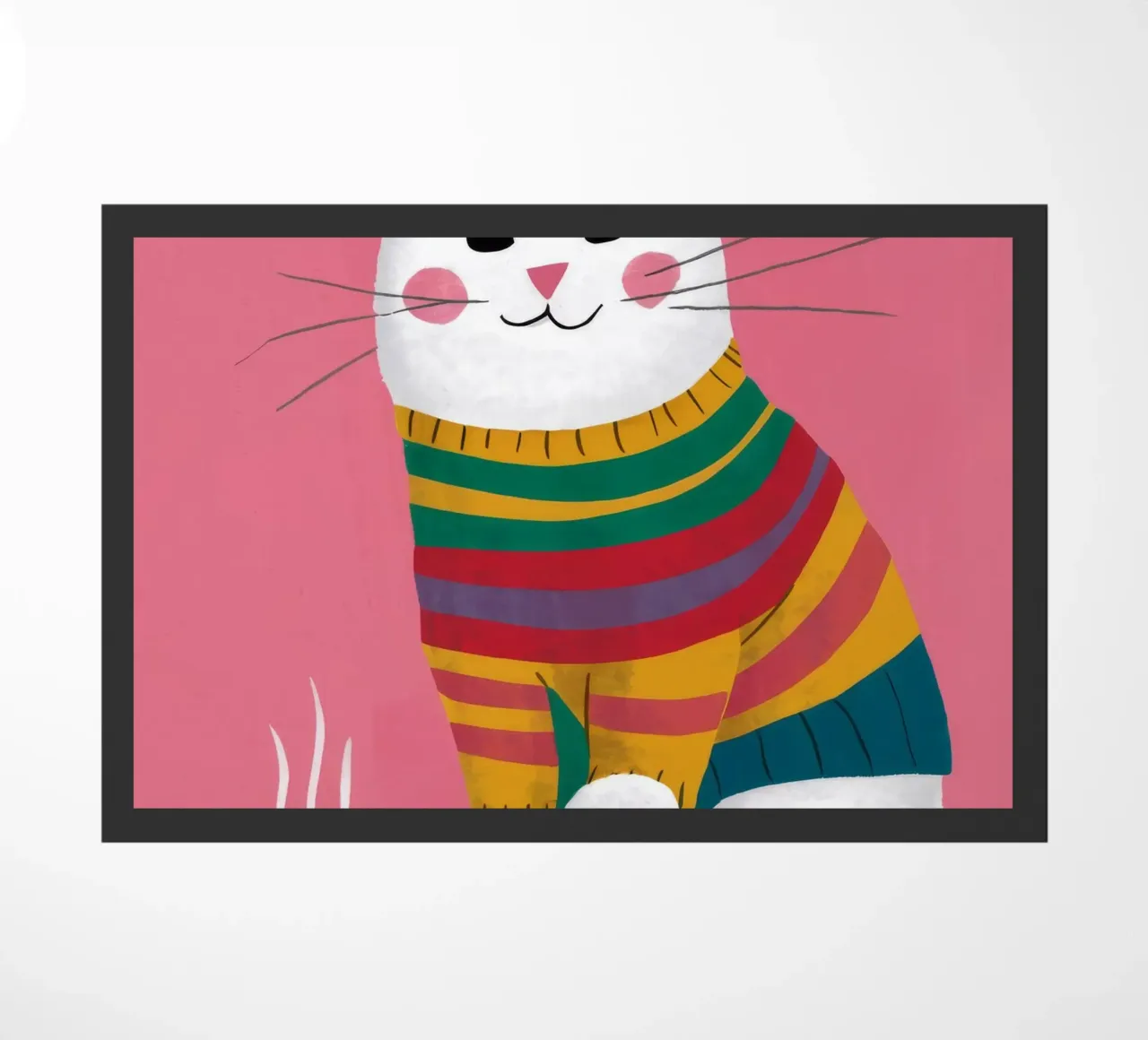 Gatto con maglione arcobaleno zerbino da Lumie Layers