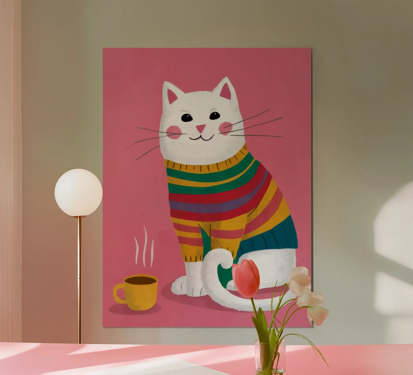 Regenbogen-Pullover Katze Poster von Lumie Layers