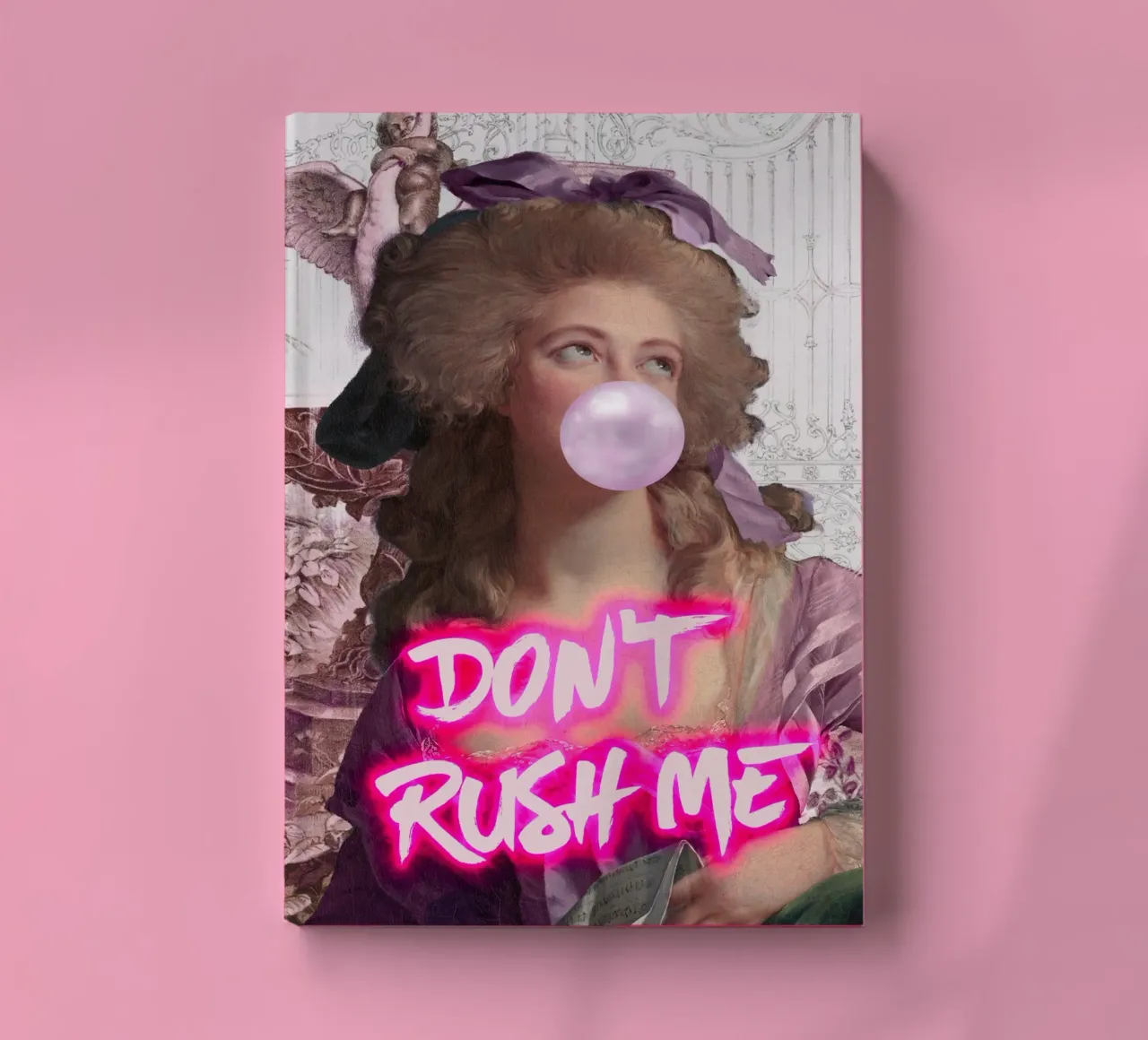 Don't Rush Me Feminine Bubble Gum Art notebook by GraceDigitalArtCo