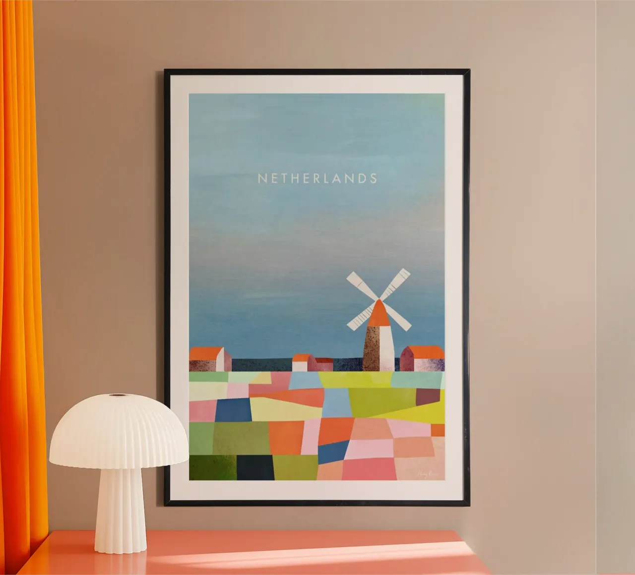Netherlands poster con telaio in legno da Henry Rivers