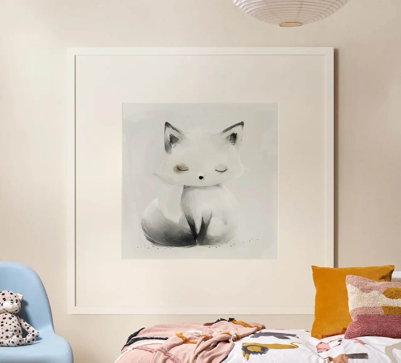 Illustrazione ad acquerello di una volpe seduta carta hahnemühle da DesignDoodle