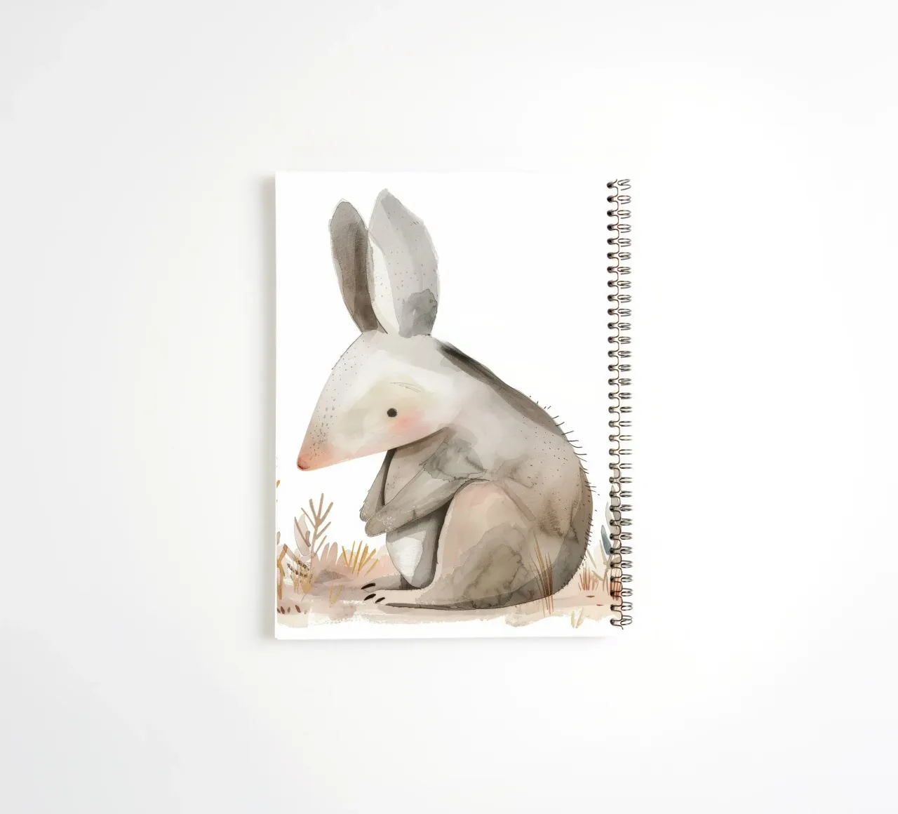 Watercolor Illustration of a Stylized Marsupial in Foliage spiral notebook by DesignDoodle