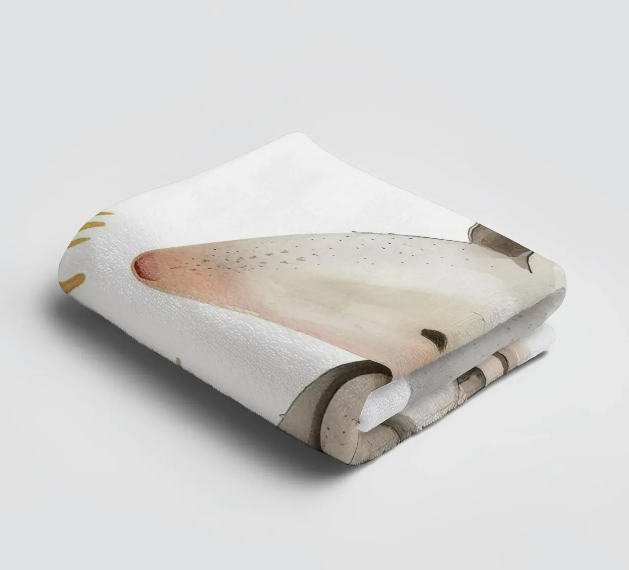 Ilustración en acuarela de un marsupial estilizado entre follaje toalla de baño de DesignDoodle
