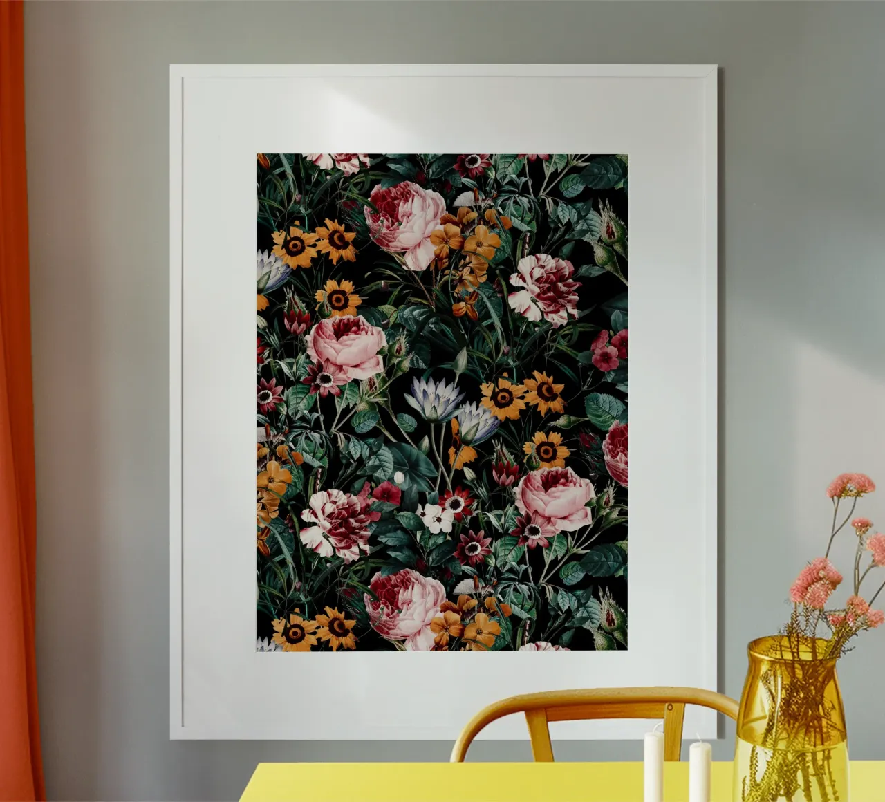 Big Flower IV poster con telaio in plastica da burcukorkmazyurek