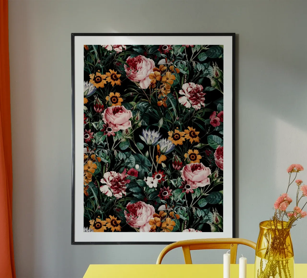 Big Flower IV poster con telaio in plastica da burcukorkmazyurek