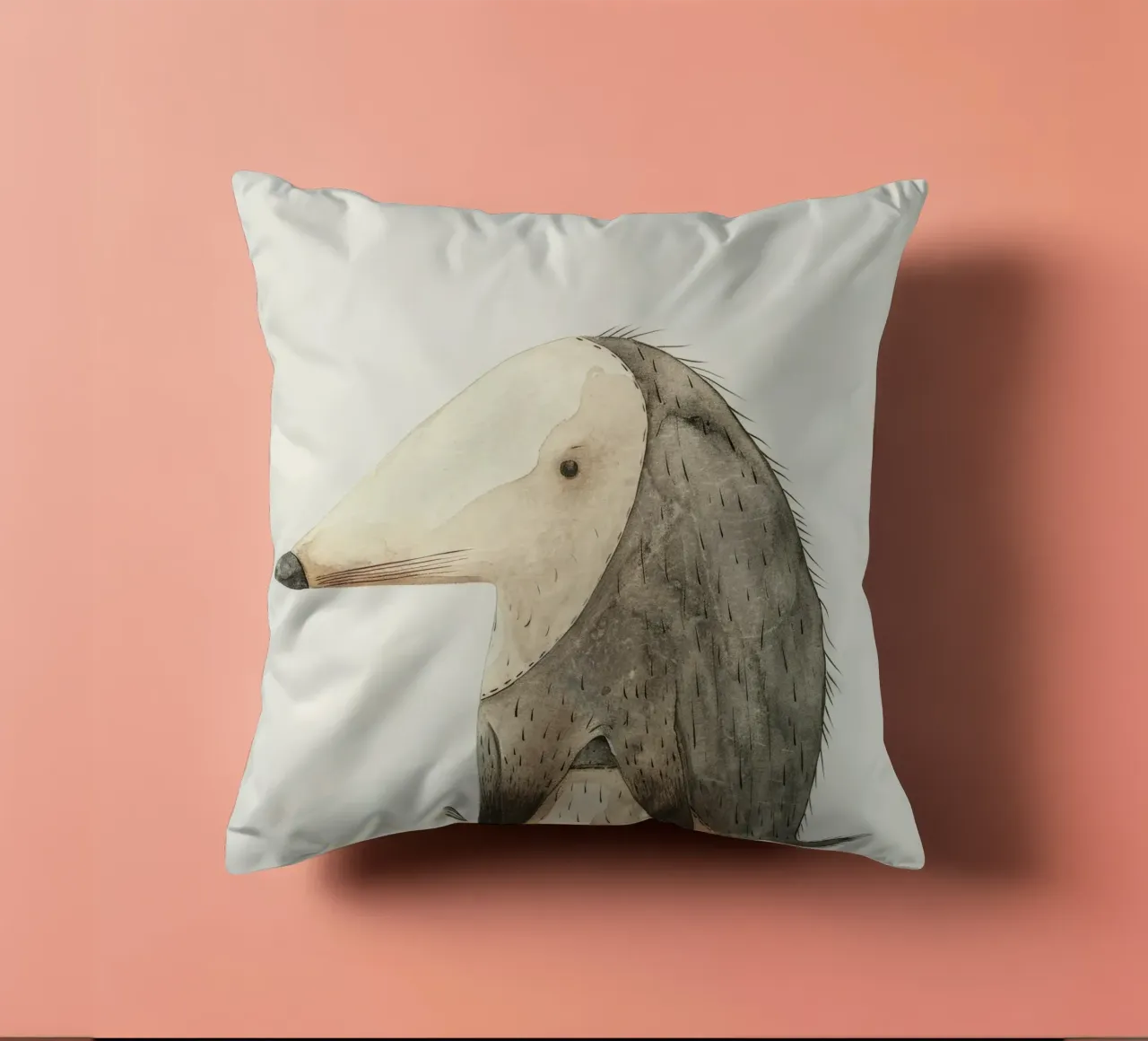 Illustrazione ad acquerello di un animale stilizzato simile a un toporagno cuscino da DesignDoodle