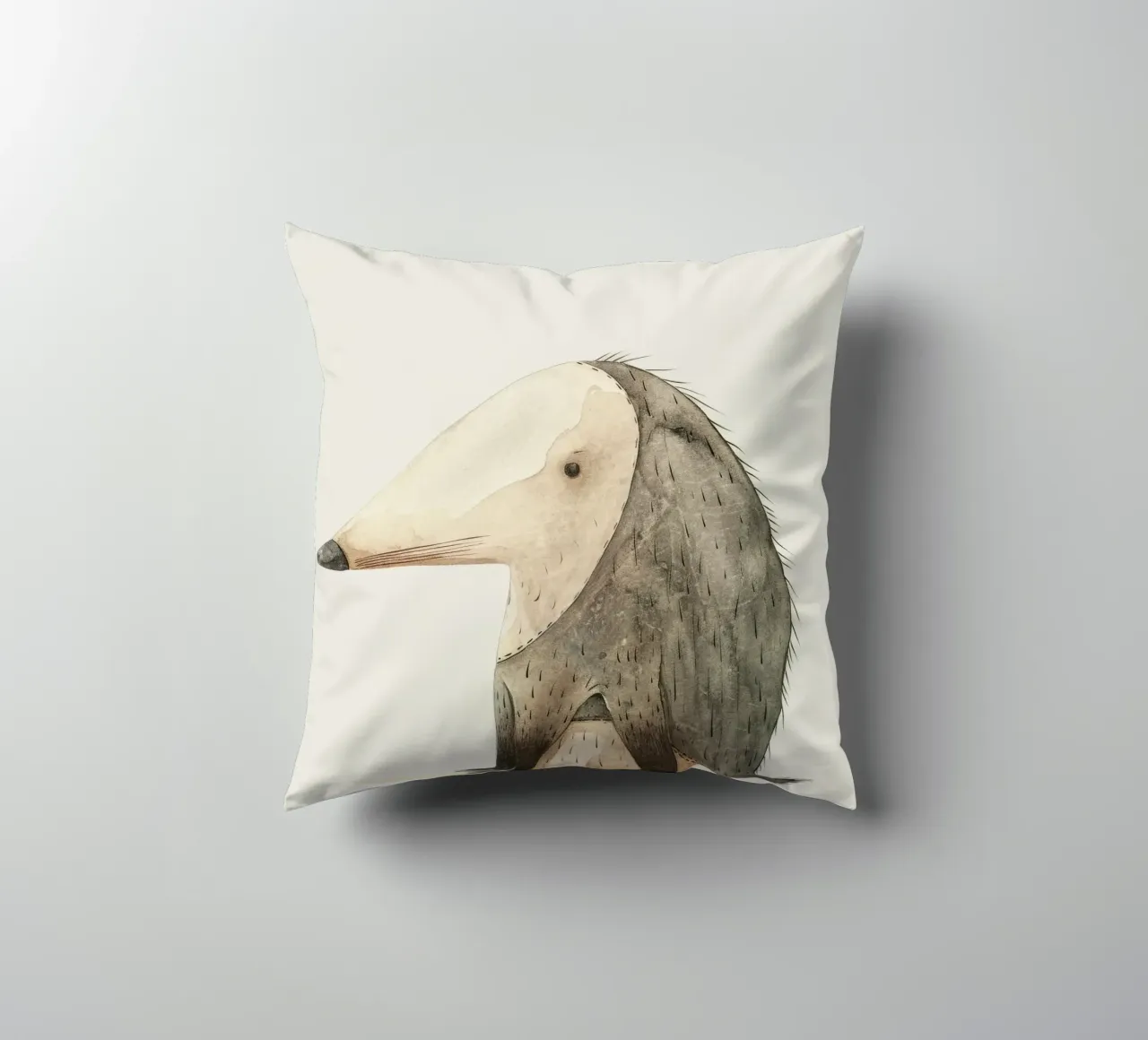 Illustrazione ad acquerello di un animale stilizzato simile a un toporagno cuscino da DesignDoodle