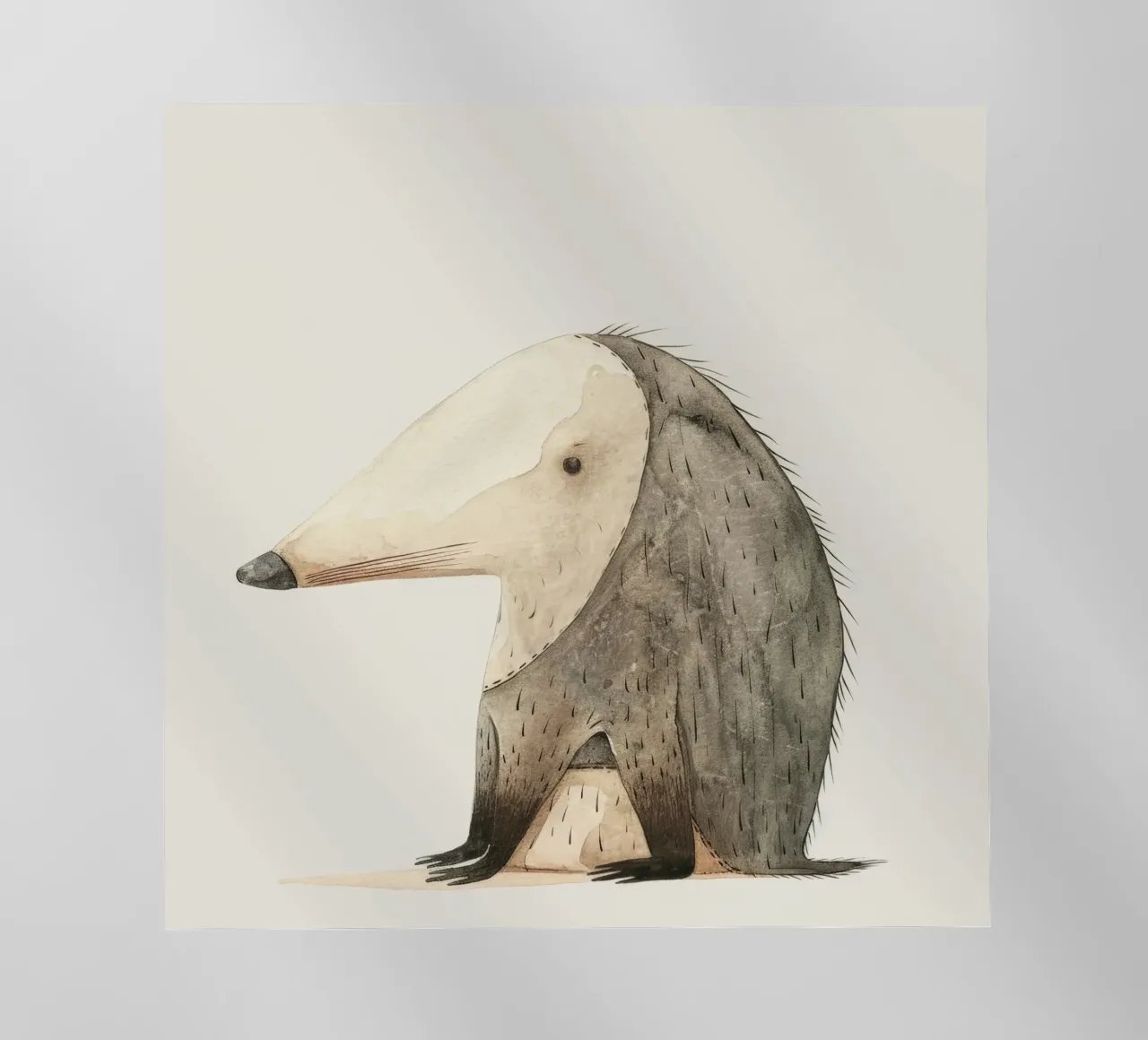 Illustrazione ad acquerello di un animale stilizzato simile a un toporagno pellicola backlit da DesignDoodle