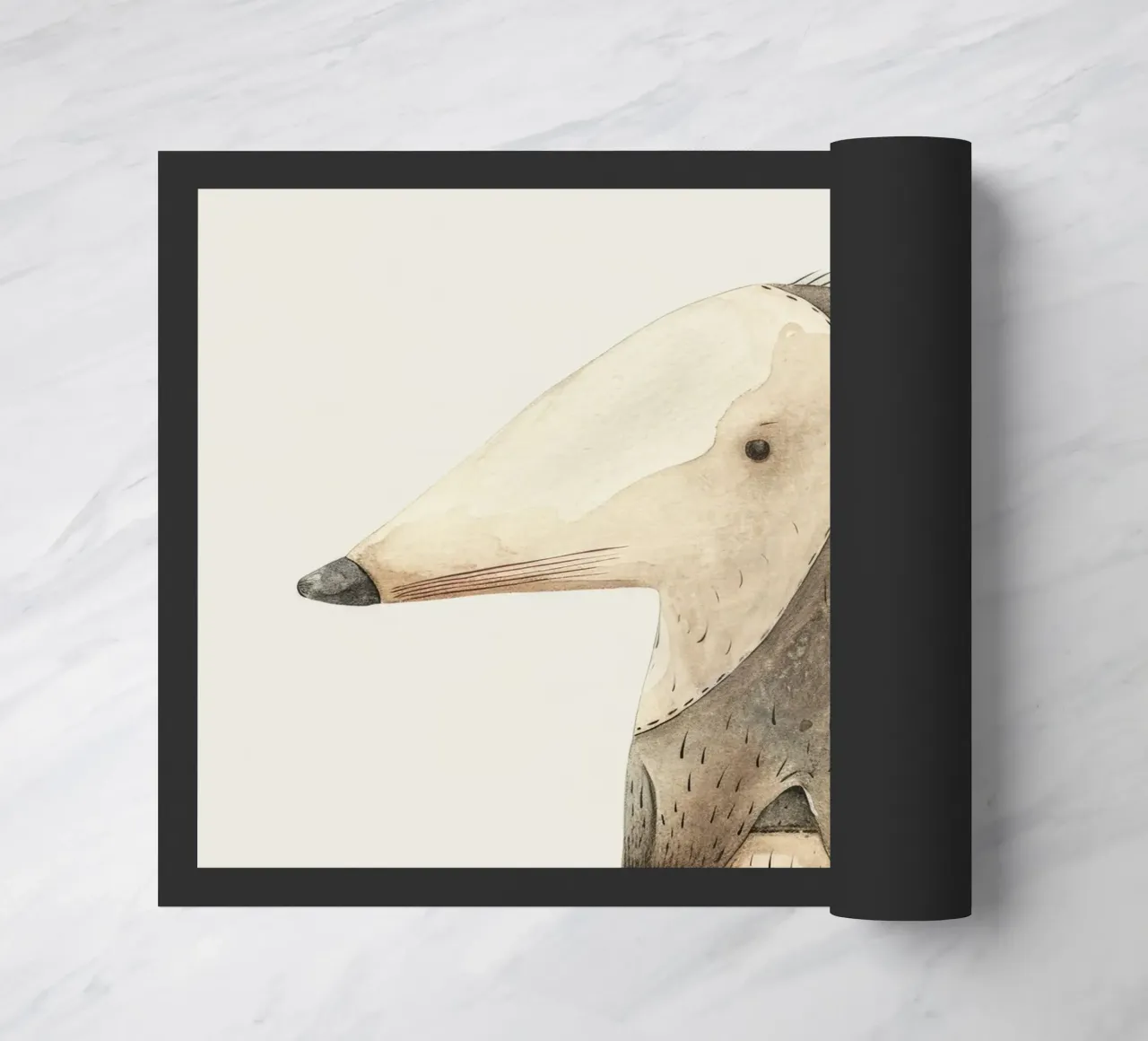 Illustrazione ad acquerello di un animale stilizzato simile a un toporagno zerbino da DesignDoodle