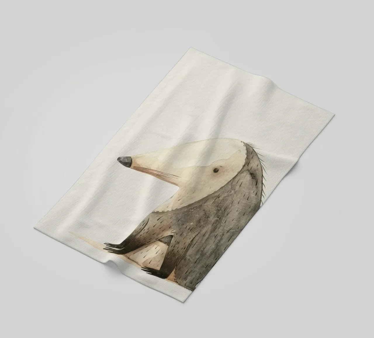 Illustrazione ad acquerello di un animale stilizzato simile a un toporagno telo mare da DesignDoodle
