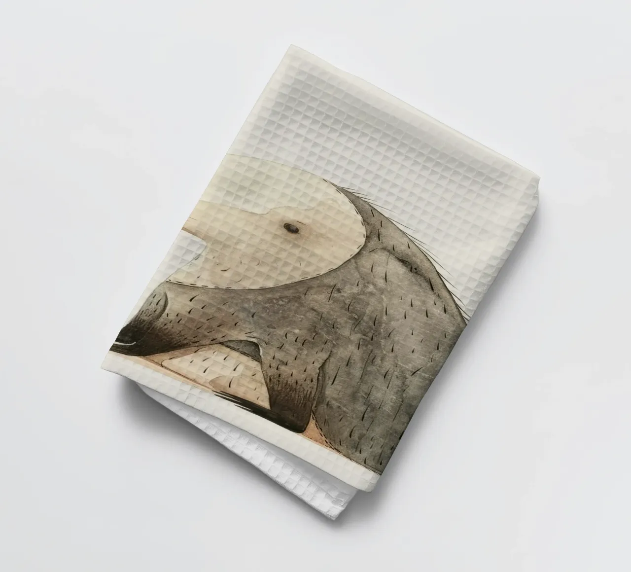 Illustrazione ad acquerello di un animale stilizzato simile a un toporagno canovaccio da cucina da DesignDoodle