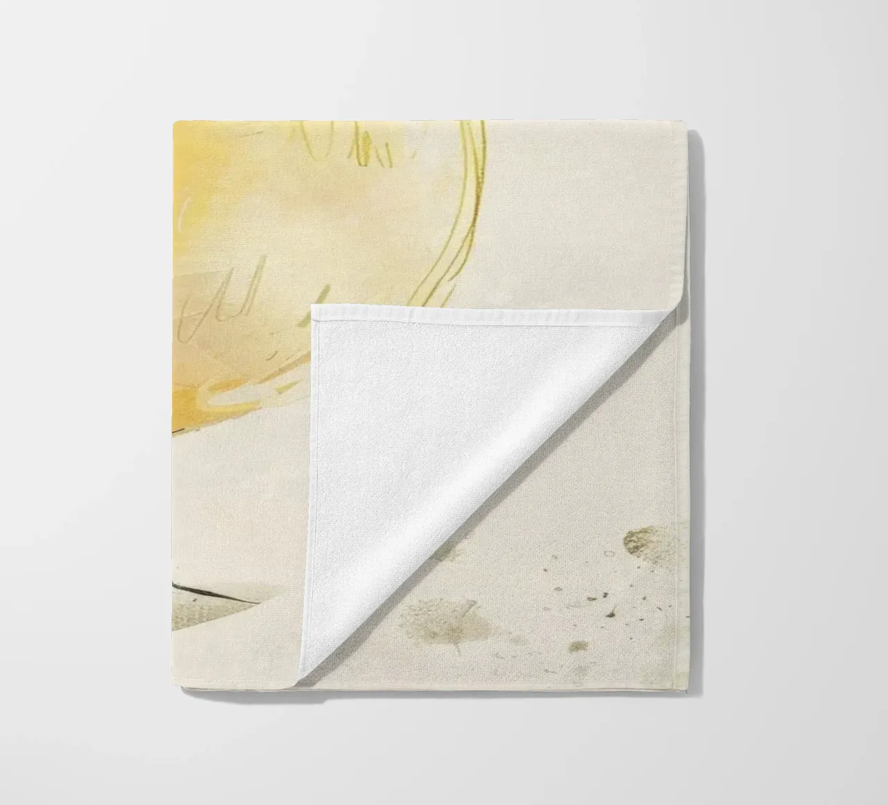 Illustrazione ad acquerello di un uccello giallo telo mare da DesignDoodle
