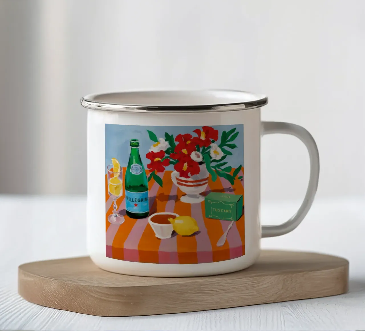 San Pellegrino Alfresco tazza in smalto da Lumie Layers