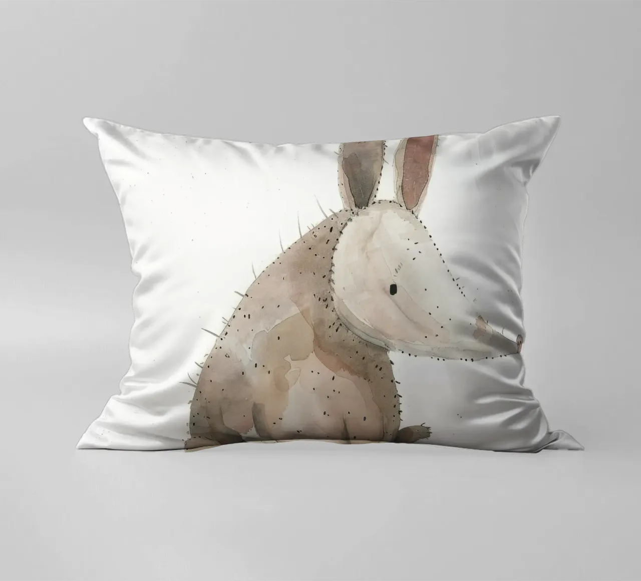 Illustrazione ad acquerello di un oritteropo cuscino da DesignDoodle
