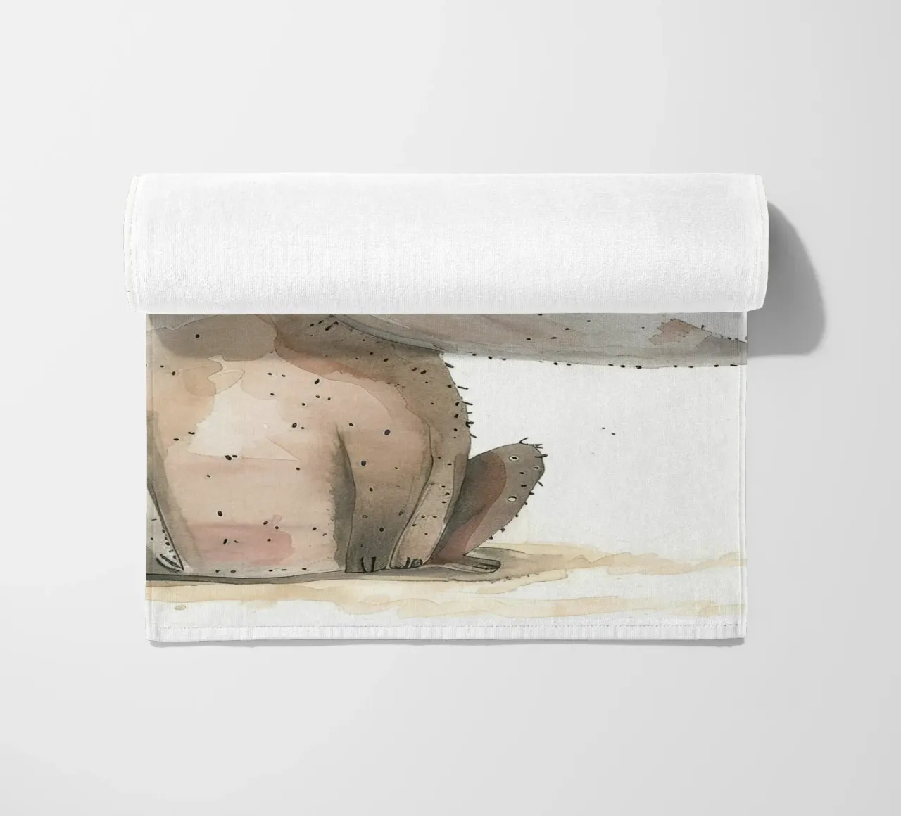 Illustrazione ad acquerello di un oritteropo telo mare da DesignDoodle