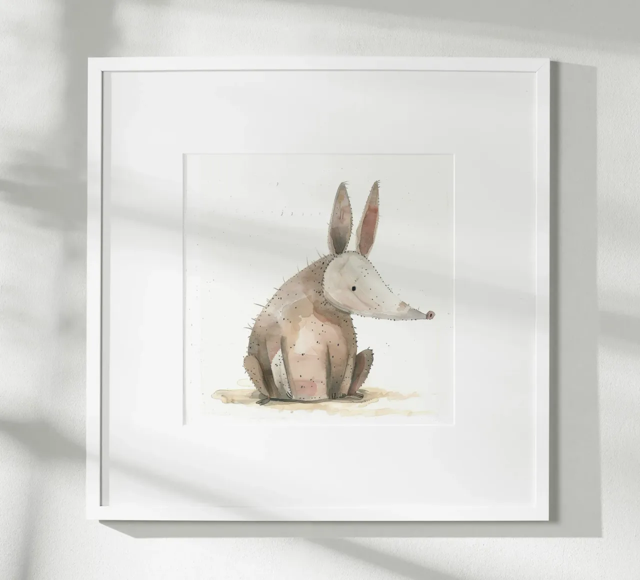 Illustrazione ad acquerello di un oritteropo carta hahnemühle da DesignDoodle
