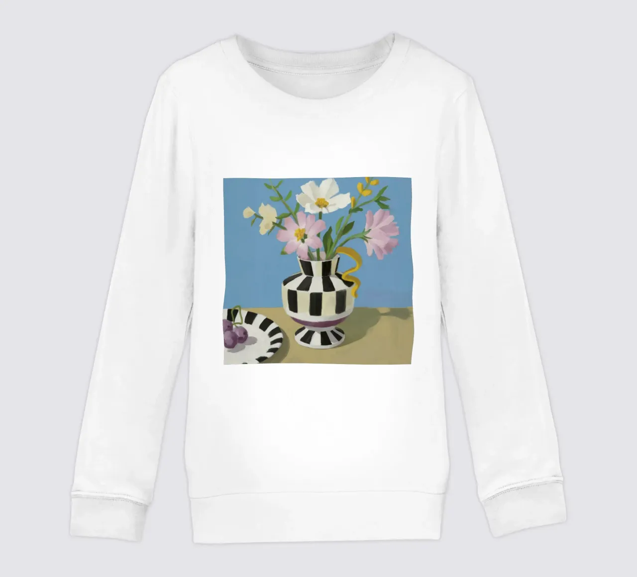 Fiori in vaso a righe felpa bambino da Lumie Layers